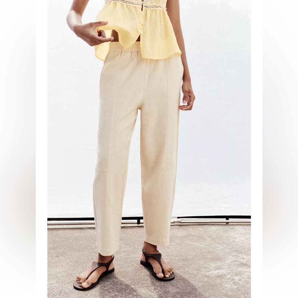 Zara Linen Cream Women's Pants